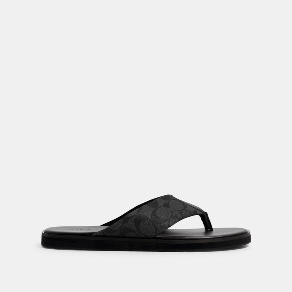 NWT Coach Outlet Flip Flop In Signature Canvas - Picture 2 of 3